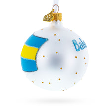 Load image into Gallery viewer, Flag of Bahamas Glass Ball Christmas Ornament 3.25 Inches