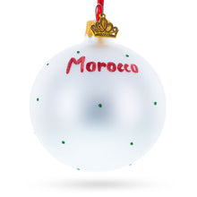 Load image into Gallery viewer, Flag of Morocco Glass Ball Christmas Ornament 3.25 Inches