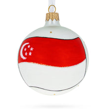 Load image into Gallery viewer, Flag of Singapore  Glass Ball Christmas Ornament 3.25 Inches