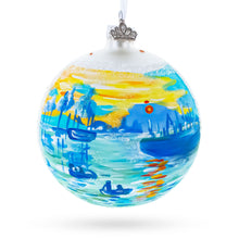 Load image into Gallery viewer, 1874 &#39;Impression Sunrise&#39; by Claude Monet Glass Ball Christmas Ornament 4 Inches