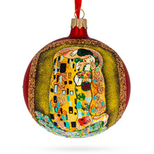 Load image into Gallery viewer, 1908 &#39;The Kiss&#39; by Gustav Klimt Art Nouveau Masterpiece Glass Ball Christmas Ornament 4 Inches