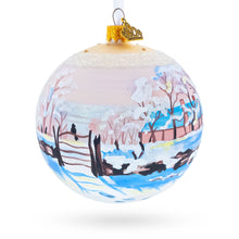 Load image into Gallery viewer, 1869 &#39;The Magpie&#39; by Claude Oscar Monet Glass Ball Christmas Ornament 4 Inches