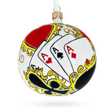 Load image into Gallery viewer, Playing Cards and Casino Chips Glass Ball Christmas Ornament 4 Inches