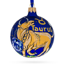 Load image into Gallery viewer, Taurus Zodiac Horoscope Sign Glass Ball Christmas Ornament 3.25 Inches