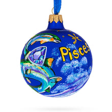 Load image into Gallery viewer, Pisces Zodiac Horoscope Sign Glass Ball Christmas Ornament 3.25 Inches