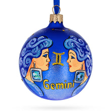 Load image into Gallery viewer, Gemini Zodiac Horoscope Sign Glass Ball Christmas Ornament 3.25 Inches