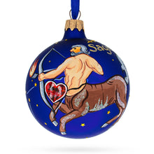 Load image into Gallery viewer, Sagittarius Zodiac Horoscope Sign Glass Ball Christmas Ornament 3.25 Inches