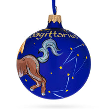 Load image into Gallery viewer, Sagittarius Zodiac Horoscope Sign Glass Ball Christmas Ornament 3.25 Inches