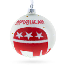 Load image into Gallery viewer, Republican Elephant Glass Ball Christmas Ornament 4 Inches