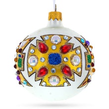 Load image into Gallery viewer, French Couturier-Inspired Bejeweled Elegance Glass Ball Christmas Ornament 3.25 Inches