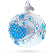 Load image into Gallery viewer, Turquoise Glass Ball Christmas Ornament 3.25 Inches