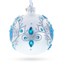 Load image into Gallery viewer, Turquoise Glass Ball Christmas Ornament 3.25 Inches