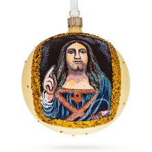 Load image into Gallery viewer, 1500 &#39;Salvator Mundi&#39; Masterpiece by Leonardo da Vinci Glass Ball Christmas Ornament 4 Inches