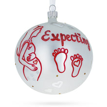Load image into Gallery viewer, Expecting Mother Glass Ball Christmas Ornament 4 Inches