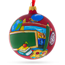 Load image into Gallery viewer, Back to School Glass Ball Christmas Ornament 4 Inches