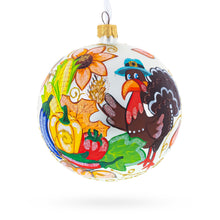 Load image into Gallery viewer, Turkey in Hat Thanksgiving Glass Ball Christmas Ornaments 4 Inches