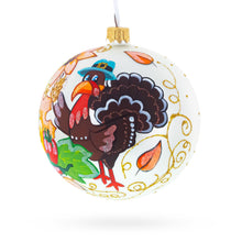 Load image into Gallery viewer, Turkey in Hat Thanksgiving Glass Ball Christmas Ornaments 4 Inches