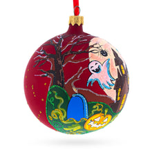 Load image into Gallery viewer, Ghosts and Haunted House Glass Ball Halloween Ornament 4 Inches