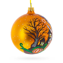 Load image into Gallery viewer, Enchanting Witch Riding Pumpkin Glass Ball Halloween Ornament 4 Inches