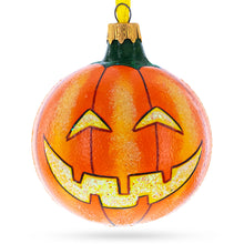 Load image into Gallery viewer, Jack-o'-lantern Glass Ball Halloween Ornament 3.25 Inches