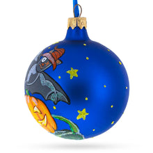 Load image into Gallery viewer, Ghost and Bat Glass Ball Halloween Ornament 3.25 Inches