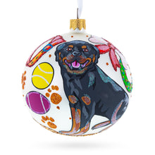 Load image into Gallery viewer, Rottweiler Gifts Glass Ball Christmas Ornaments 4 Inches