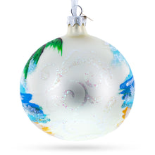 Load image into Gallery viewer, Santa Hat Relaxing at Beach Glass Ball Christmas Ornament 4 Inches