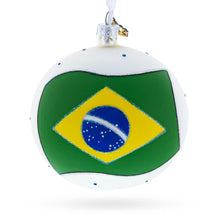Load image into Gallery viewer, Flag of Brazil Glass Ball Christmas Ornament 4 Inches