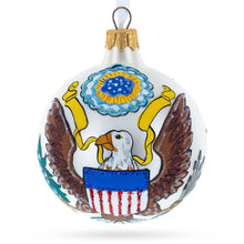 Load image into Gallery viewer, USA Coat of Arms Glass Ball Christmas Ornament 3.25 Inches