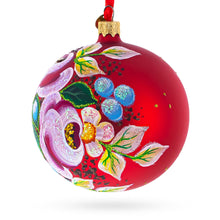 Load image into Gallery viewer, Roses Bouquet Glass Ball Christmas Ornament 4 Inches