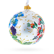 Load image into Gallery viewer, Ukrainian Petrykivka Floral Painting Glass Ball Christmas Ornament 4 Inches