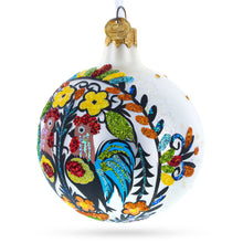 Load image into Gallery viewer, Ukrainian Petrykivka Painting Glass Ball Christmas Ornament 4 Inches