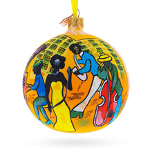 Load image into Gallery viewer, Swinging' Jazz Band Glass Ball Christmas Ornament 4 Inches