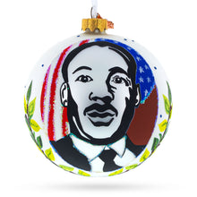 Load image into Gallery viewer, Martin Luther King Jr. Glass Ball Christmas Ornament 4 Inches