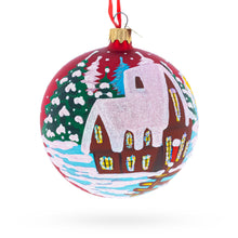 Load image into Gallery viewer, Rooster in the Winter Village Glass Ball Christmas Ornament 4 Inches