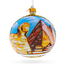 Load image into Gallery viewer, Pyramids and Great Sphinx of Giza, Egypt Glass Ball Christmas Ornament 4 Inches
