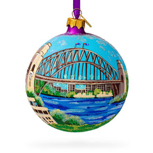 Load image into Gallery viewer, Harbor Bridge, Sydney, Australia Glass Ball Christmas Ornament 4 Inches