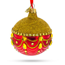 Load image into Gallery viewer, Glittered Golden Top Glass Ball Christmas Ornament 3.25 Inches
