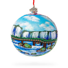 Load image into Gallery viewer, Iguazu Falls, Brazil and Argentina Glass Ball Christmas Ornament 4 Inches
