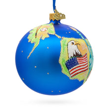 Load image into Gallery viewer, Travel to the USA Glass Ball Christmas Ornament 4 Inches
