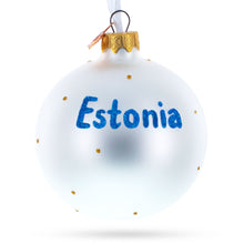 Load image into Gallery viewer, Flag of Estonia Flag Glass Ball Christmas Ornament 3.25 Inches