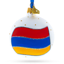 Load image into Gallery viewer, Flag of Armenia Glass Ball Christmas Ornament 3.25 Inches
