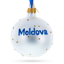 Load image into Gallery viewer, Flag of Moldova Glass Ball Christmas Ornament 3.25 Inches