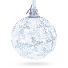 Load image into Gallery viewer, Snowflakes on Clear Glass Ball Christmas Ornament 3.25 Inches