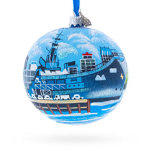 Load image into Gallery viewer, USS Midway Museum, San Diego, California, USA Glass Ball Christmas Ornament 4 Inches