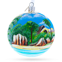 Load image into Gallery viewer, Seychelles on Indian Ocean Glass Ball Christmas Ornament 4 Inches