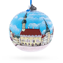 Load image into Gallery viewer, Old Town, Tallin, Estonia Glass Ball Christmas Ornament 4 Inches