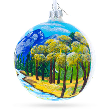 Load image into Gallery viewer, Mountain River Painting Glass Ball Christmas Ornament 4 Inches
