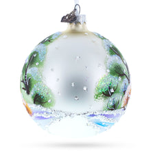 Load image into Gallery viewer, Glitter Bunny with Carrot Glass Ball Ornament 4 Inches