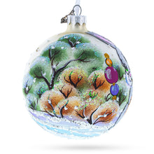 Load image into Gallery viewer, Glitter Bunny with Carrot Glass Ball Ornament 4 Inches